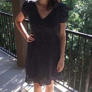 Forever 21 Navy Short Sleeve Party Work Dress